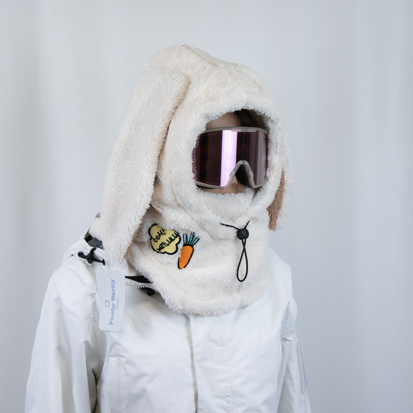 Plushy Warmy Bunny Style Helmet Hood