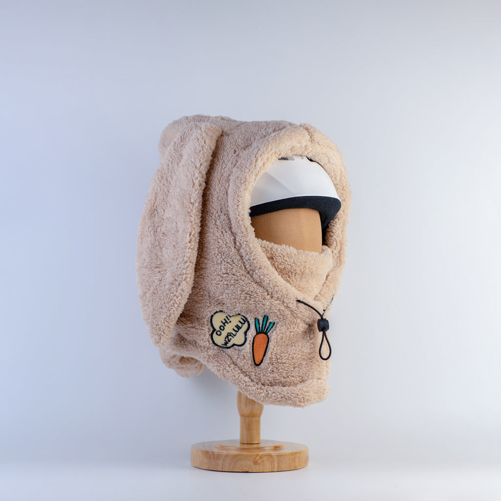 Plushy Warmy Bunny Style Helmet Hood